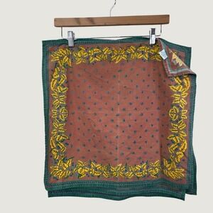 Williams Sonoma 100% Cotton Cloth Napkins Set of 5 Floral Autumn 19x19 Orange